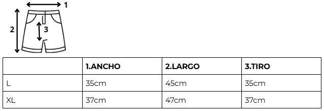 Tabla de talles SHORT CHELSEA NEGRO - 25/26 - NUMERO 8