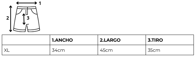 Tabla de talles SHORT PORTUGAL ROJO - MUNDIAL 2026 - NUMERO 7