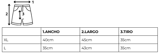 Tabla de talles SHORT ARGENTINA AZUL OSCURO - MUNDIAL 2026 - NUMERO 10